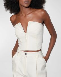 Mara Hoffman Layne Foldover Bustier Top at Neiman Marcus