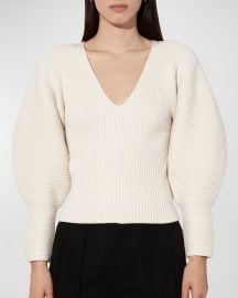 Mara Hoffman Olla Puff-Sleeve Organic Cotton Sweater at Neiman Marcus