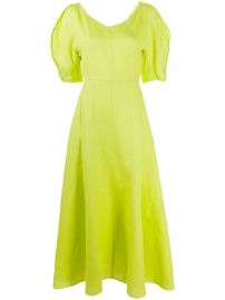 WornOnTV: Jenna’s yellow puff sleeve midi dress on Today | Jenna Bush ...