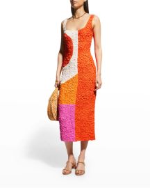 Mara Hoffman Sloan Textured Colorblock Midi Dress at Neiman Marcus