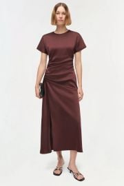Marabella Draped Satin Midi Dress at Simkhai