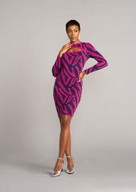 Marah Women39s African Print Sweater Dress Berry Zebra Abstract D39IYANU at D'iyanu