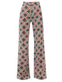 Marble-print high-rise satin-faille trousers at Matches