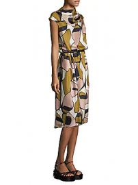 Marc Jacobs - Printed Silk Drape-Neck Dress at Saks Off 5th