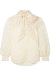 Marc Jacobs - Pussy-bow flocked silk-organza blouse at Net A Porter