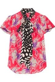 Marc Jacobs   Pussy-bow printed silk-satin blouse at Net A Porter