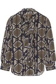 Marc Jacobs   Pussy-bow snake-print silk-crepe blouse at Net A Porter