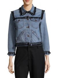 Marc Jacobs - Shrunken Pom-Pom Cropped Denim Jacket at Saks Fifth Avenue