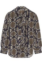 Marc Jacobs  Pussy-bow snake-print silk-crepe blouse at Net A Porter