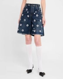 Marc Jacobs Daisy Sequined Wide Leg Denim Bermuda Shorts at Neiman Marcus