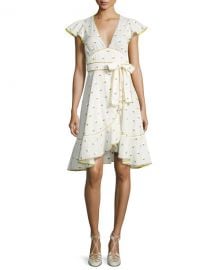 Marc Jacobs Printed Voile Ruffle-Sleeve Dress at Bergdorf Goodman