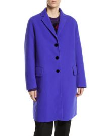 Marc Jacobs Runway Notch-Collar Button-Front Wool-Blend Mid-Length Slim Caban Coat at Neiman Marcus