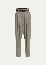 Marc Jacobs Runway Prince Of Wales Oversized Trousers Pant with Belt - at Bergdorf Goodman