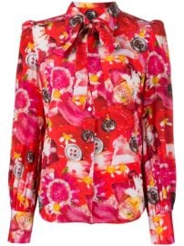 Marc Jacobs Tie Neck Floral Print Silk Blouse - Farfetch at Farfetch