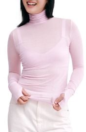 Marcella Eloise Turtleneck Semisheer Jersey Top at Nordstrom