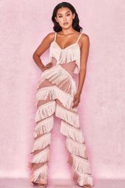 Marcella Fringe Jumpsuit by House of CB at House of CB