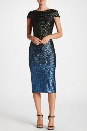 Marcella Sequin Ombre Scoop Back Midi Dress by Dress the Population at Dress the Population