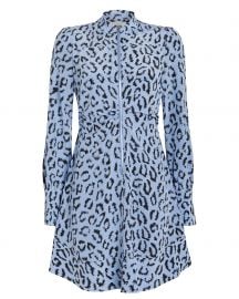 Marcella Zip-Front Silk Leopard Dress at Intermix