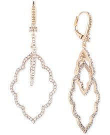 Marchesa Gold-Tone Crystal Open Orbital Drop Earrings - Macys at Macys