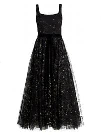 Marchesa Notte - Glitter Tulle Sleeveless Dress at Saks Fifth Avenue