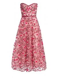 Marchesa Notte - Strapless Sweetheart Embroidered Floral Tulle A-Line Dress at Saks Fifth Avenue