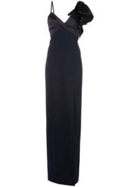 Marchesa Notte Asymmetric Bow Shoulder Gown - Farfetch at Farfetch