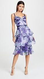 Marchesa Notte Floral Organza Tiered Gown at Shopbop