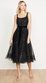 Marchesa Notte Glitter Tulle Tea Length Gown at Shopbop