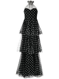 Marchesa Notte heart-print Tiered Maxi Gown - at Farfetch