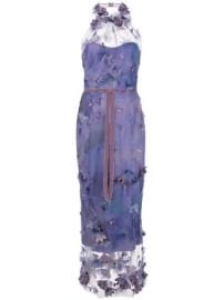 Marchesa Notte leaf appliqu  s long dress leaf appliqu  s long dress at Farfetch