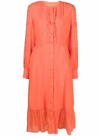 Marchesa Notte ruffle-detail Shirt Dress - at Farfetch