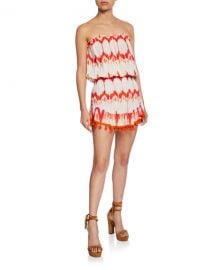 Marcie Strapless Coverup Dress with Pompoms at Last Call