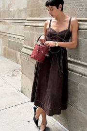 Mare Mare Faux Suede Seamed Midi Dress at Anthropologie