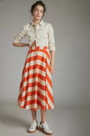 Mare Mare Ilsa Striped Midi Skirt at Anthropologie