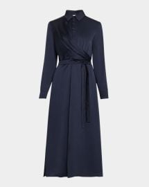 Marella Addirsi Faux Wrap Belted Midi Shirtdress at Neiman Marcus