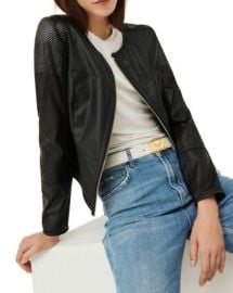 Marella Editti Perforated Faux Leather Jacket Bloomingdales at Bloomingdales