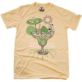 Margarita Mermaid Vintage Tequila Graphic Tee Retro Beach T-Shirt - at Solid Threads