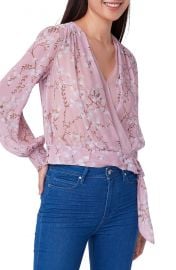 Margherita Floral Tie Hem Silk Top at Nordstrom