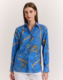 Margot Long Sleeve Chain Medley Print Shirt Hinson Wu at Hinson Wu
