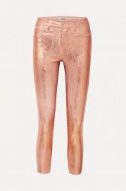 Margot metallic coated high-rise skinny jeans at Net A Porter