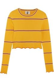 Margot striped stretch-knit top by Topshop at Net A Porter