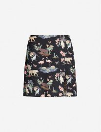 Margot wildlife-print crepe mini skirt at Selfridges