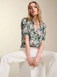 Maria Abstract Print Ruffle Collar Blouse at John Lewis