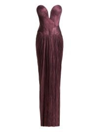 Maria Lucia Hohan Andora Pleated Strapless Gown Red at Farfetch