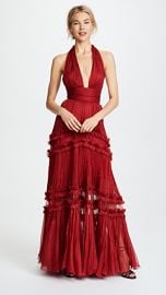 WornOnTV: Fallon’s red ruffled halter gown on Dynasty | Elizabeth ...