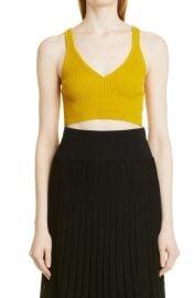 Maria McManus Crop Recycled Cashmere Organic Cotton Bralette in Acid Yellow Size Medium at Nordstrom