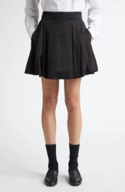 Maria McManus Pleated Bubble Miniskirt in Black at Nordstrom