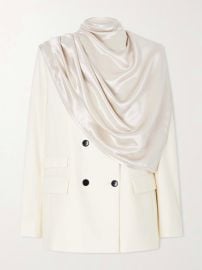 Maria McManus Scarf detailed double breasted wool blend blazer at Net a Porter
