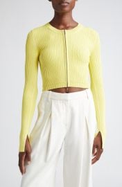 Maria McManus Zip Front Rib Crop Cardigan at Nordstrom