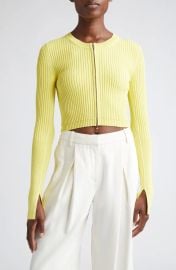 Maria McManus Zip Front Rib Crop Cardigan at Nordstrom